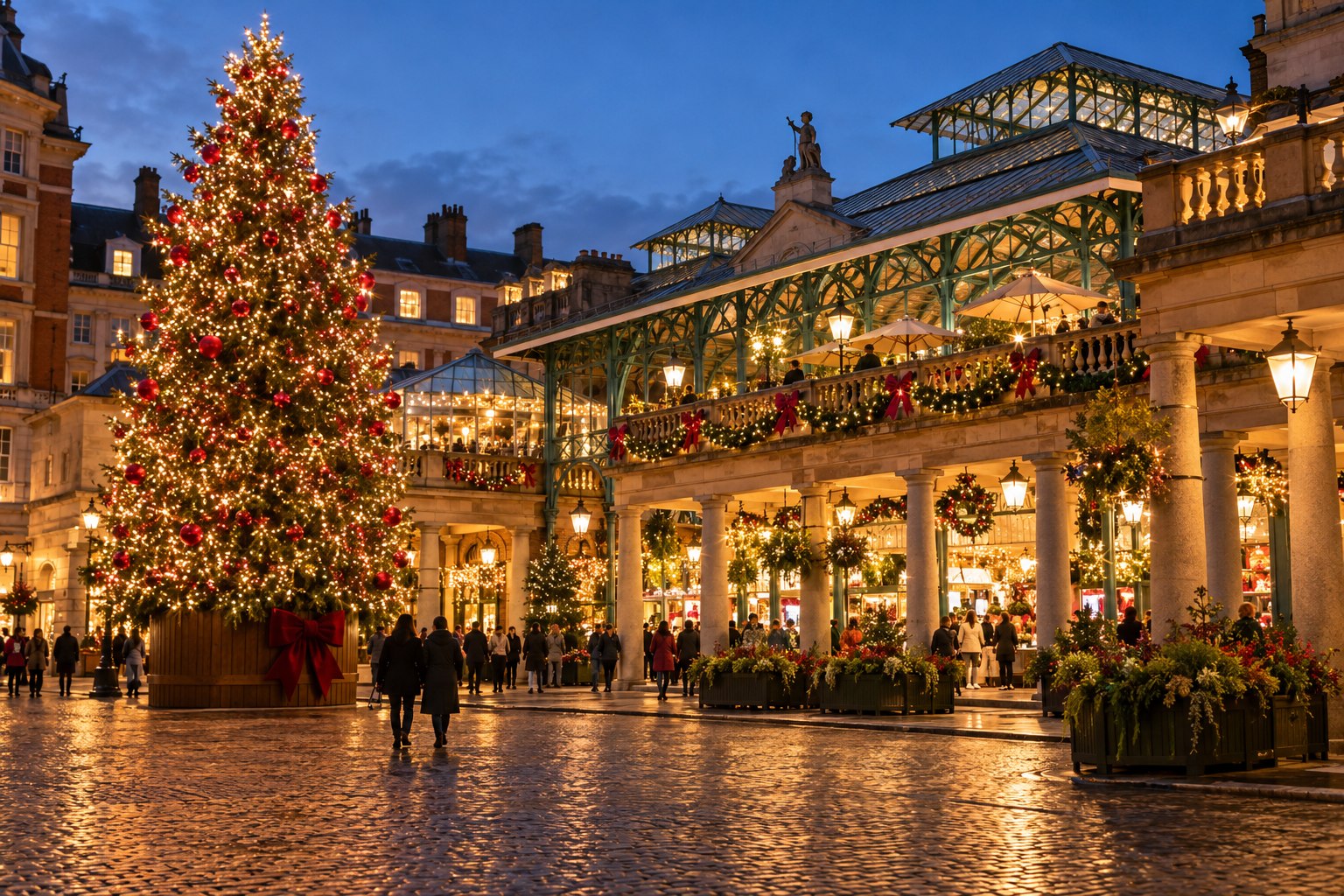 AI illustration of Christmas at Covent Garden